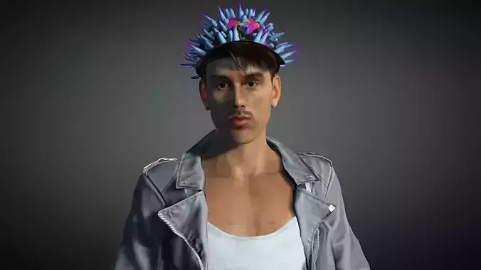 Character - City Rocker Avatar - Rigged and Blendshapes Low-poly 3D model