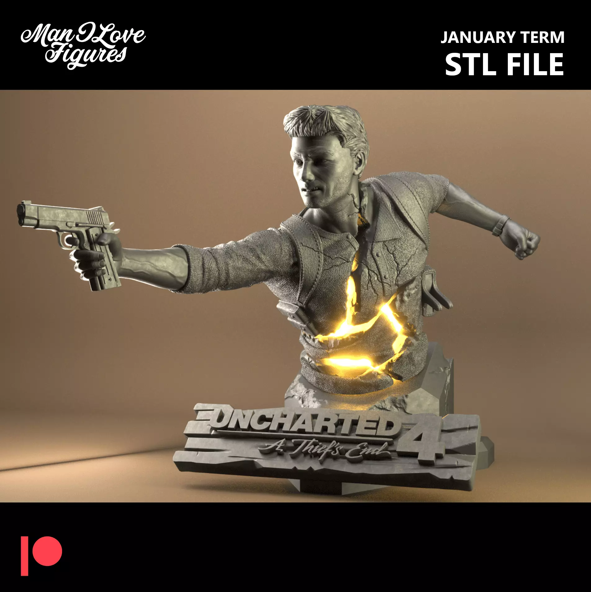 NATHAN DRAKE BUST 3D print model_0