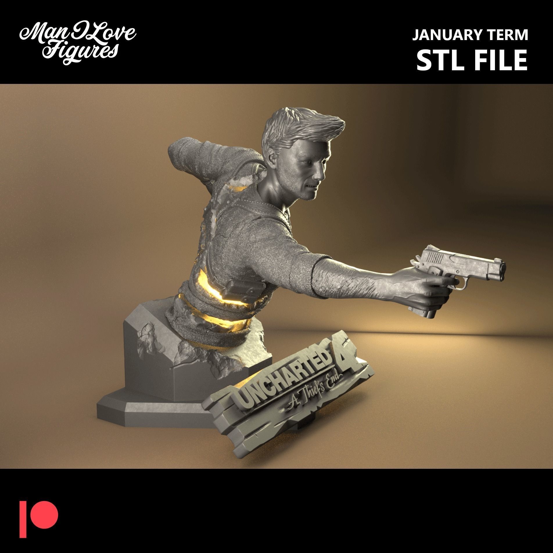 NATHAN DRAKE BUST 3D print model_1