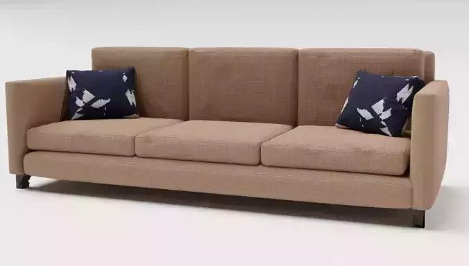 Large Sofa Brown Fabric Material