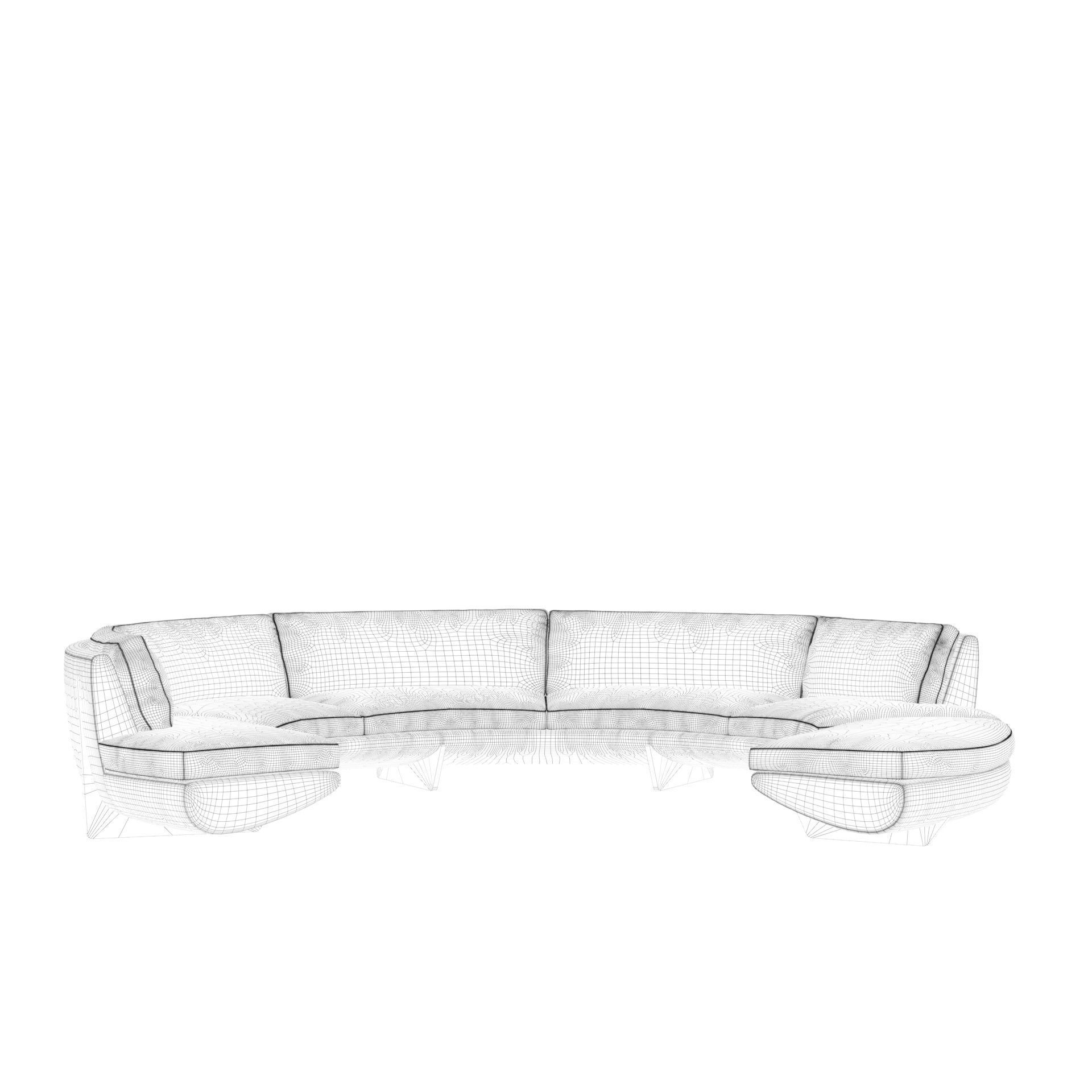 William T Georgis Whalebone Sofa and Coffee Table 3D model_3