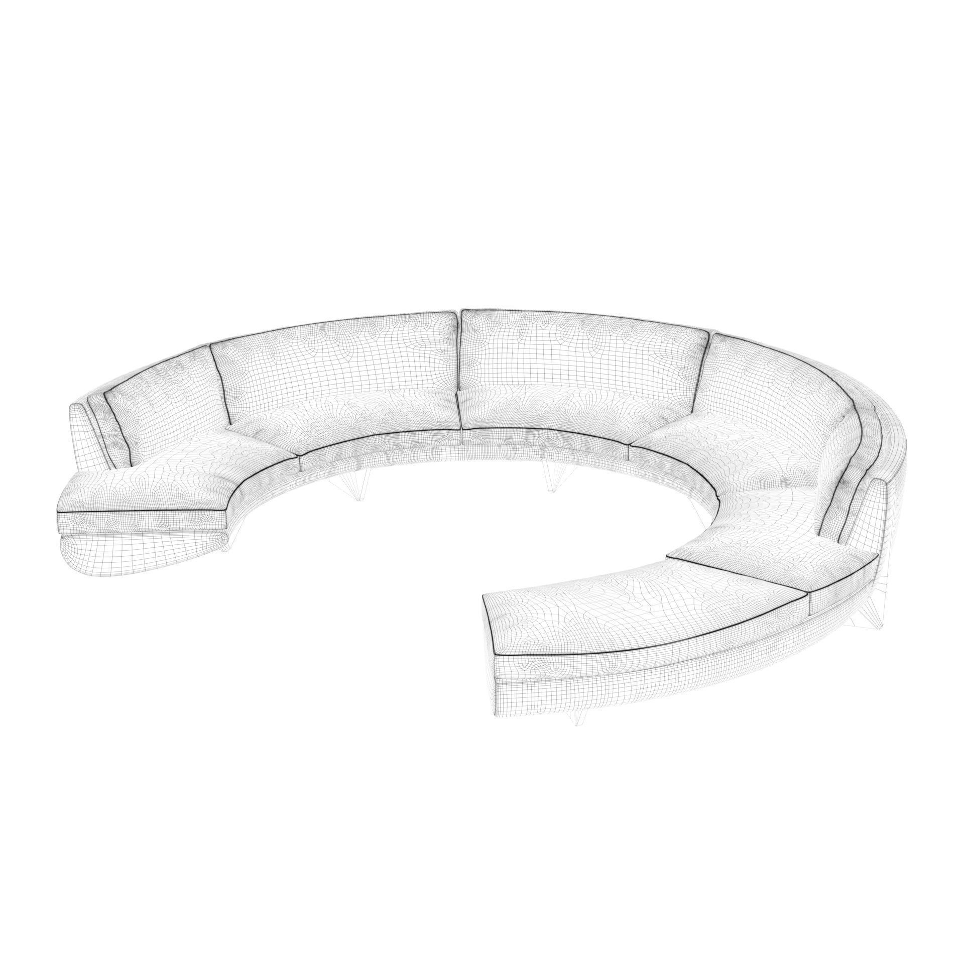 William T Georgis Whalebone Sofa and Coffee Table 3D model_5