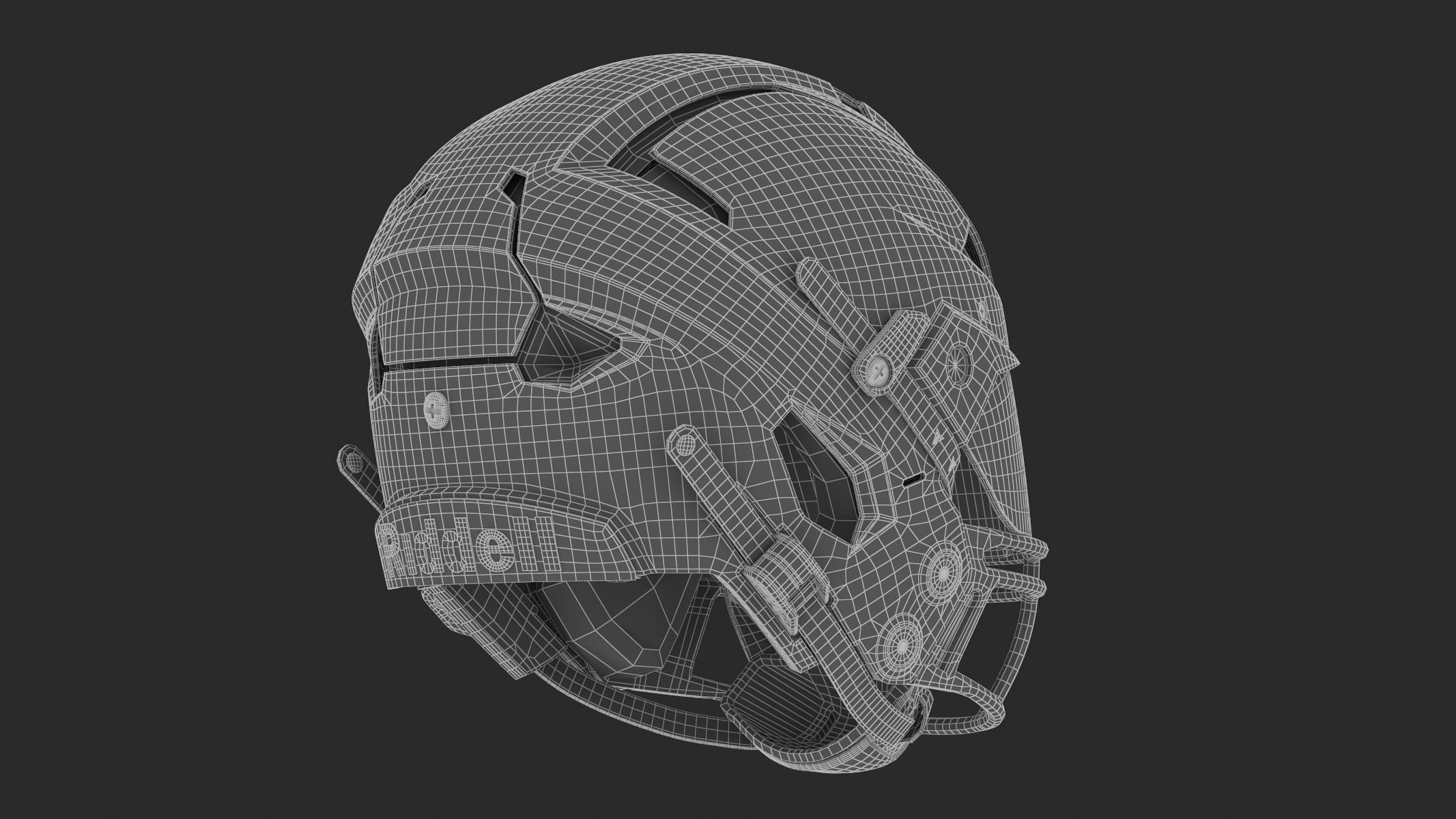 Riddell Axiom Football Helmet with Facemask 3D model_12