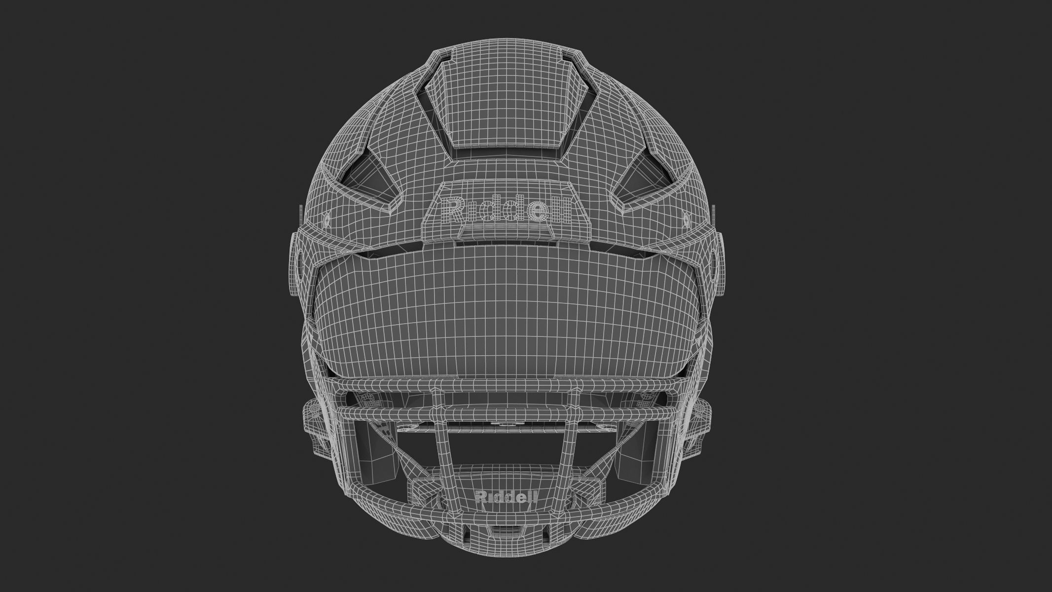Riddell Axiom Football Helmet with Facemask 3D model_17