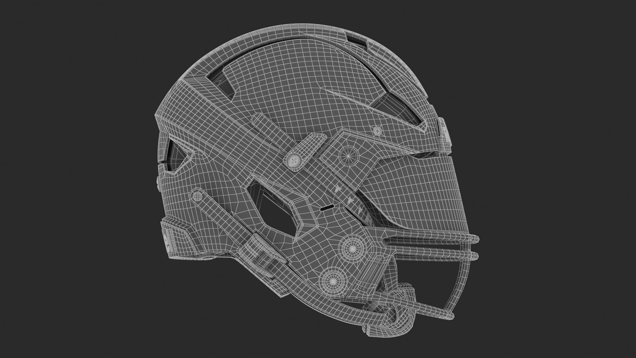 Riddell Axiom Football Helmet with Facemask 3D model_11