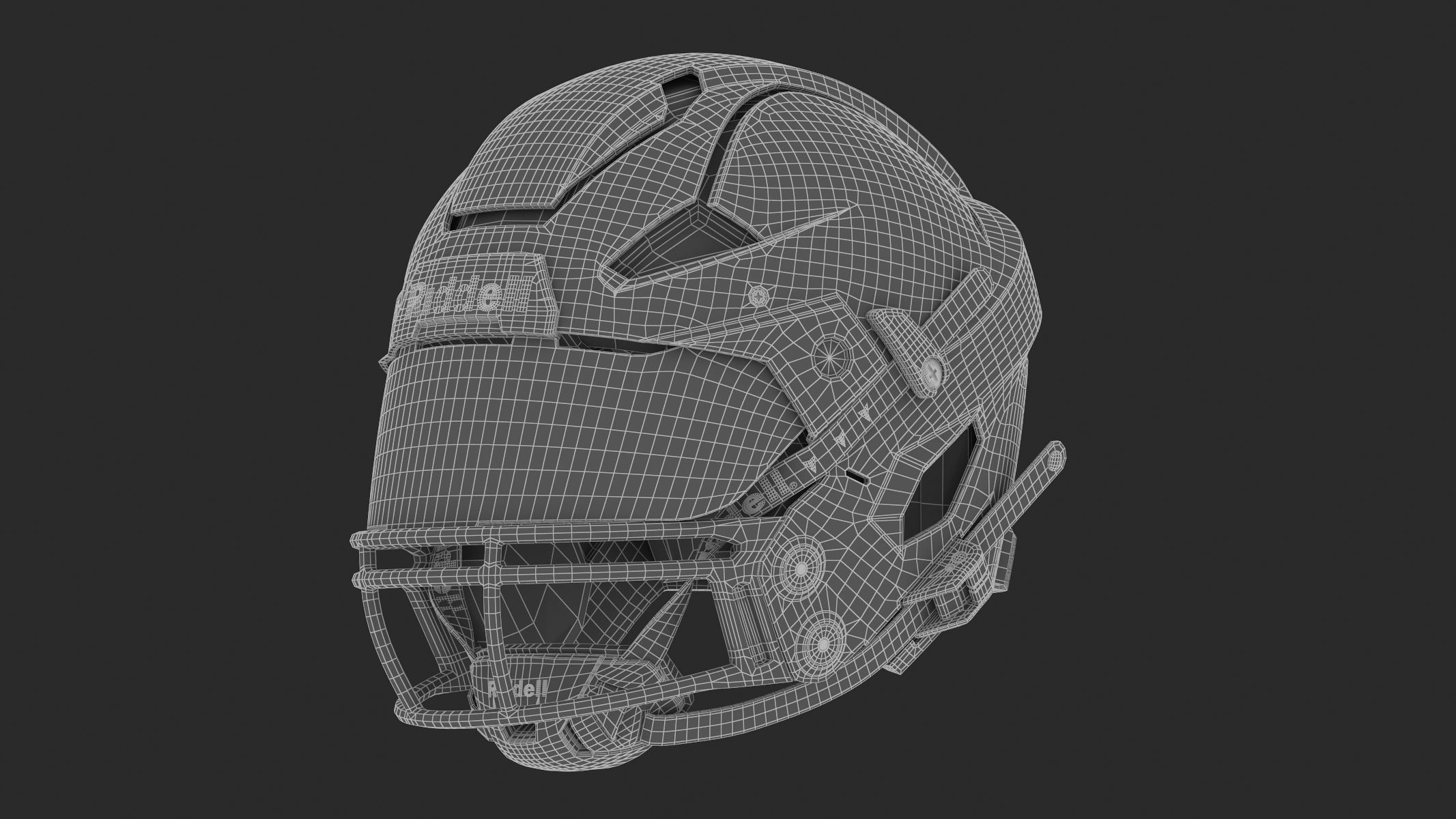 Riddell Axiom Football Helmet with Facemask 3D model_16