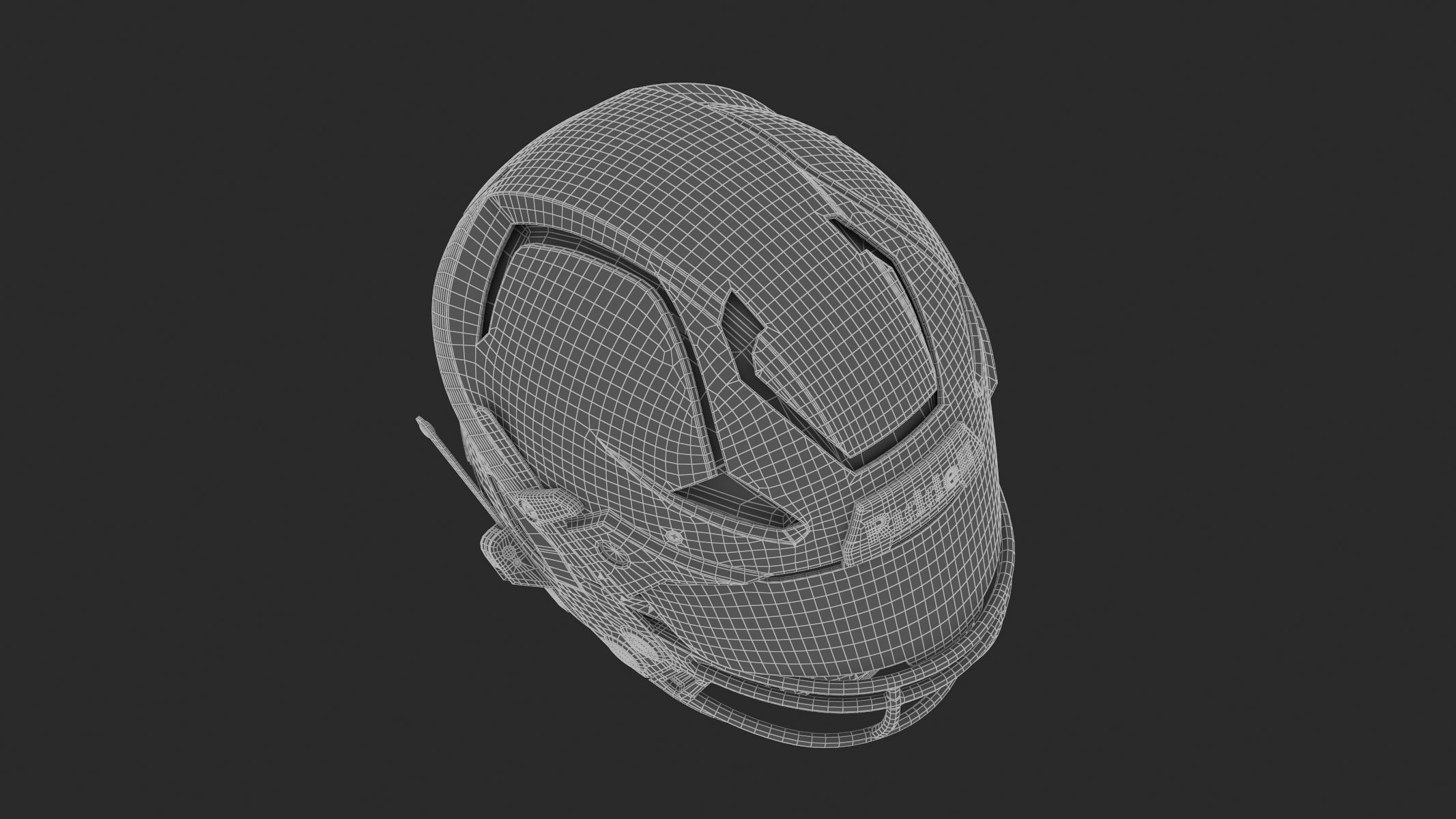 Riddell Axiom Football Helmet with Facemask 3D model_18