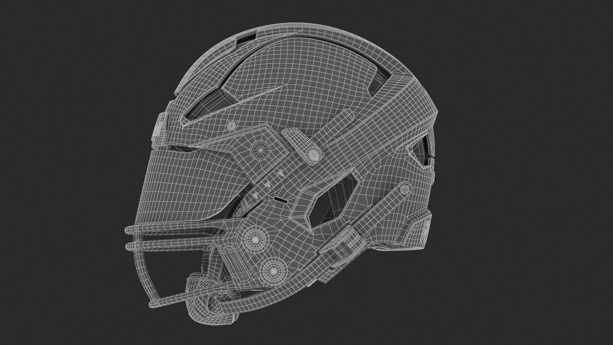 Riddell Axiom Football Helmet with Facemask 3D model_15