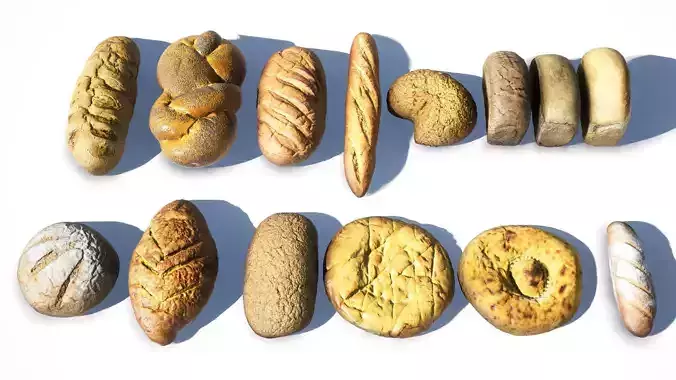 UE Bread Set 01 3D model