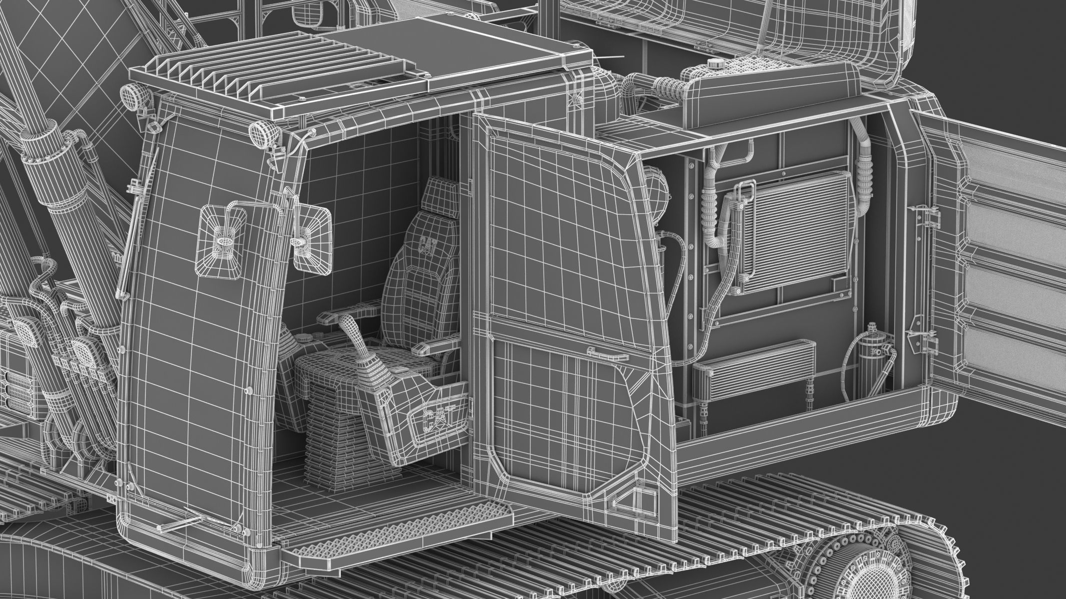 CAT 323 EL Medium Excavator 3D model_41