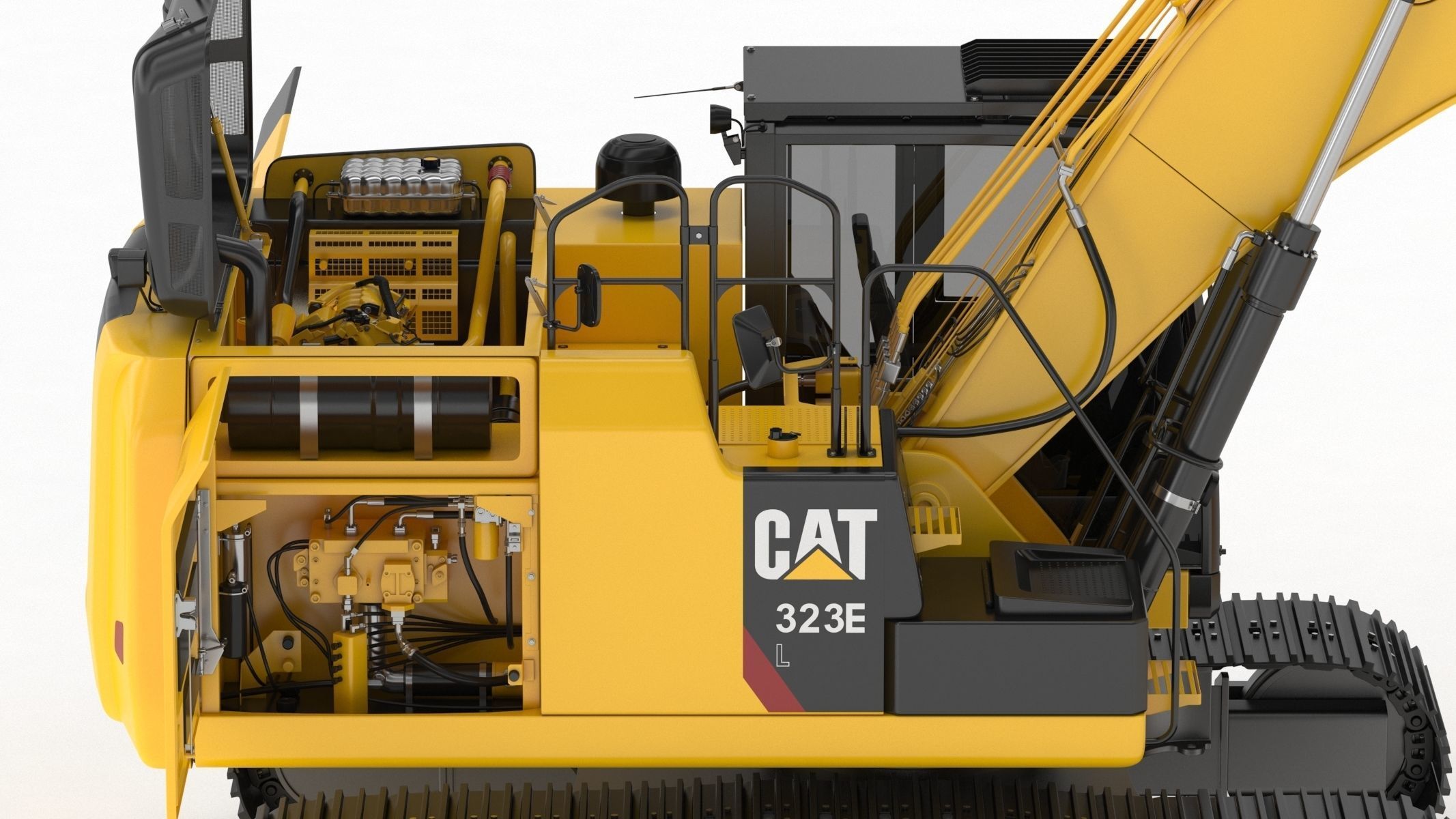 CAT 323 EL Medium Excavator 3D model_13