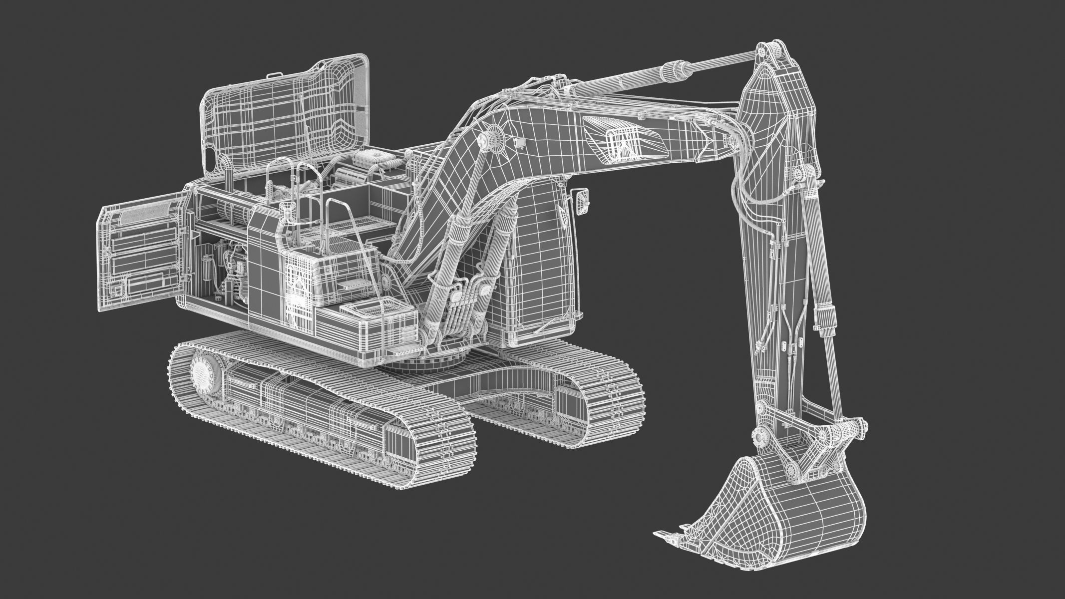 CAT 323 EL Medium Excavator 3D model_23