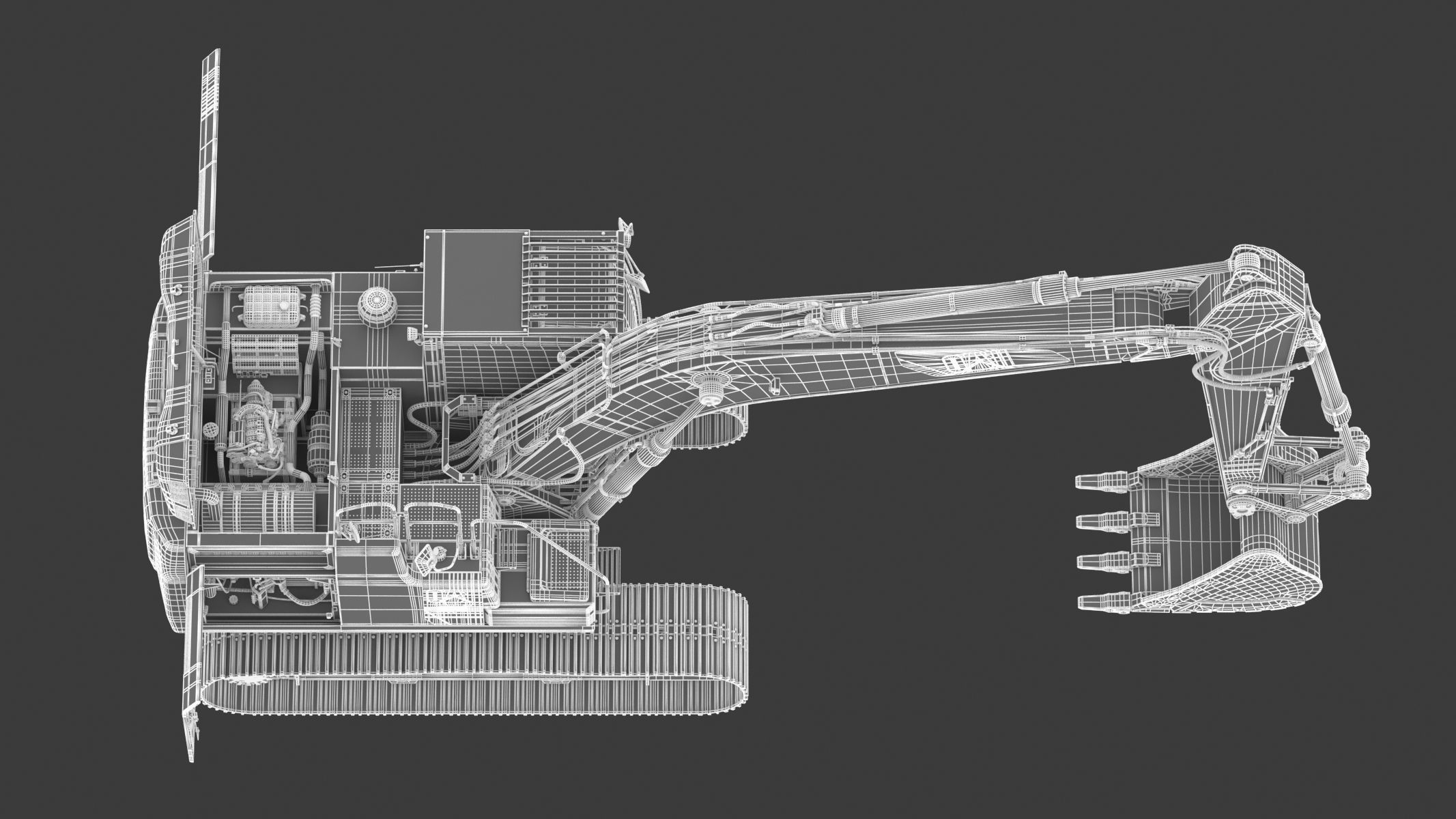 CAT 323 EL Medium Excavator 3D model_30