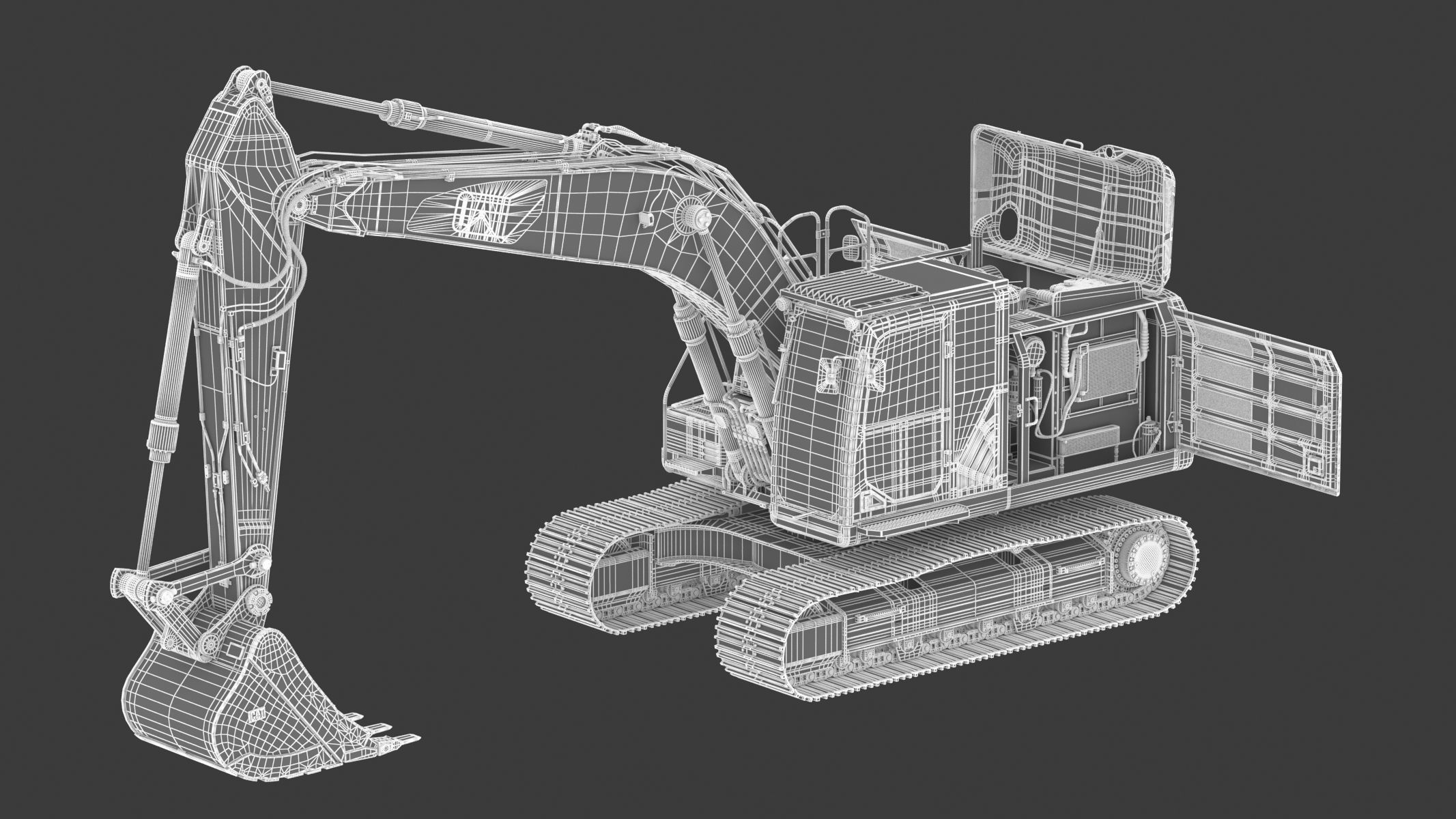CAT 323 EL Medium Excavator 3D model_21