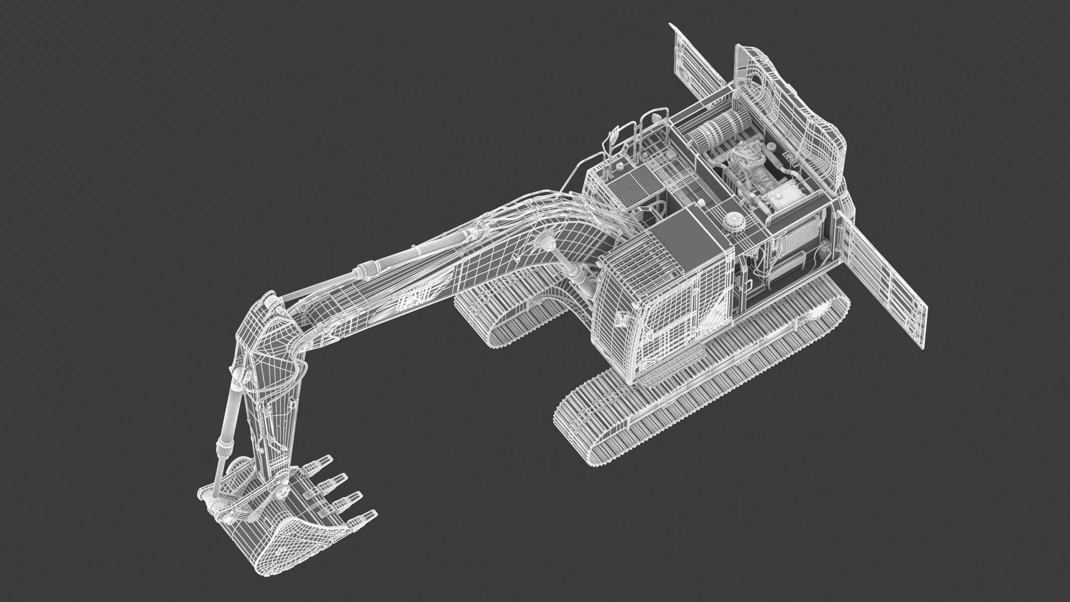 CAT 323 EL Medium Excavator 3D model_29