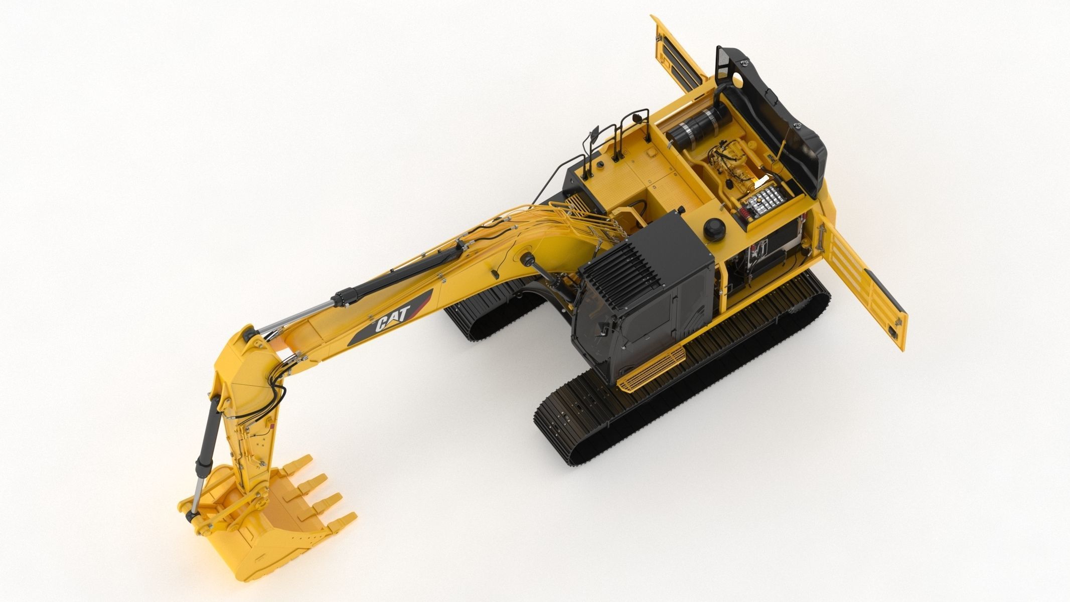 CAT 323 EL Medium Excavator 3D model_8