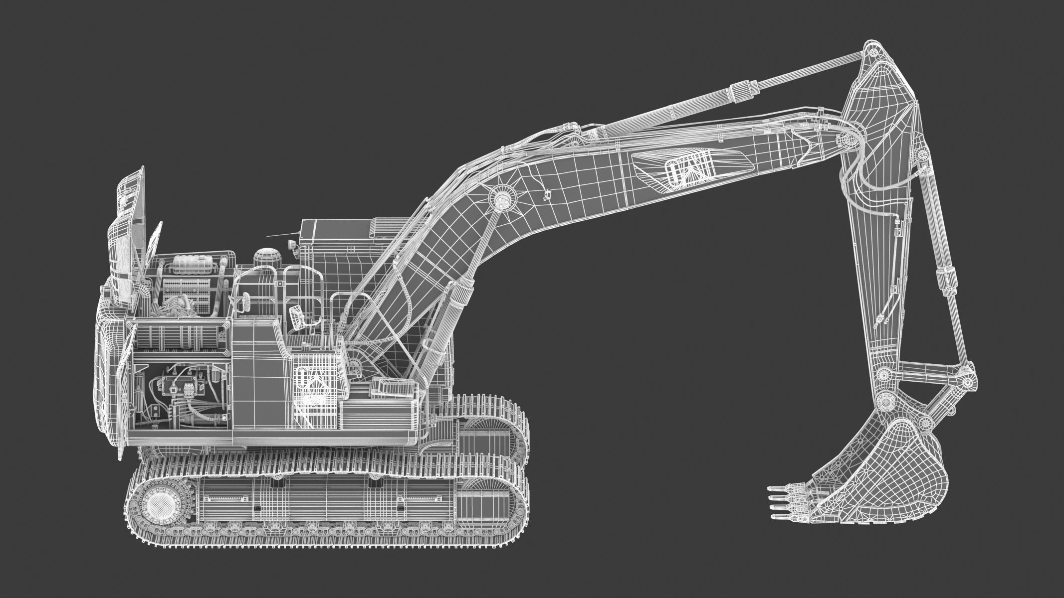 CAT 323 EL Medium Excavator 3D model_24