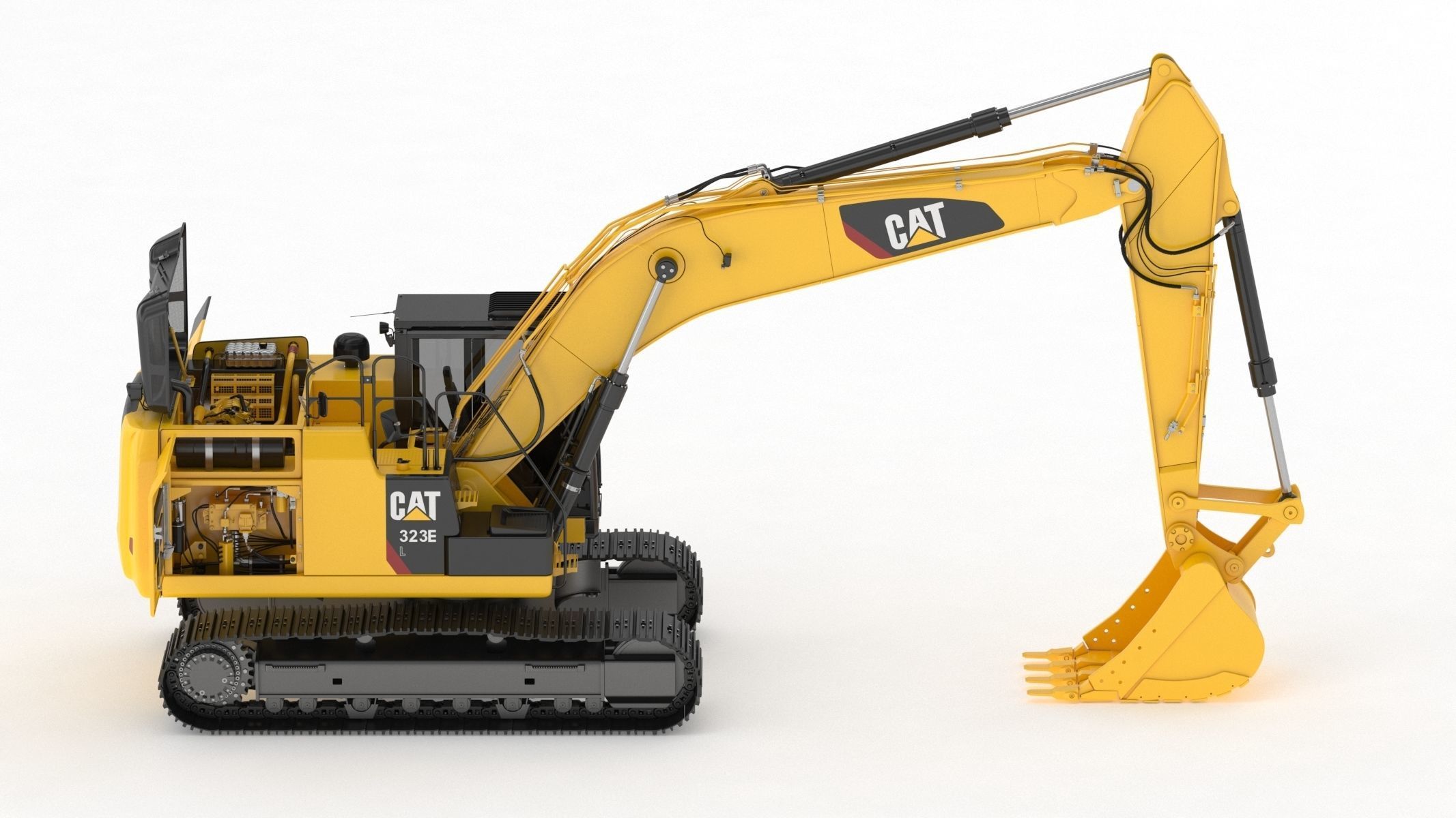 CAT 323 EL Medium Excavator 3D model_3