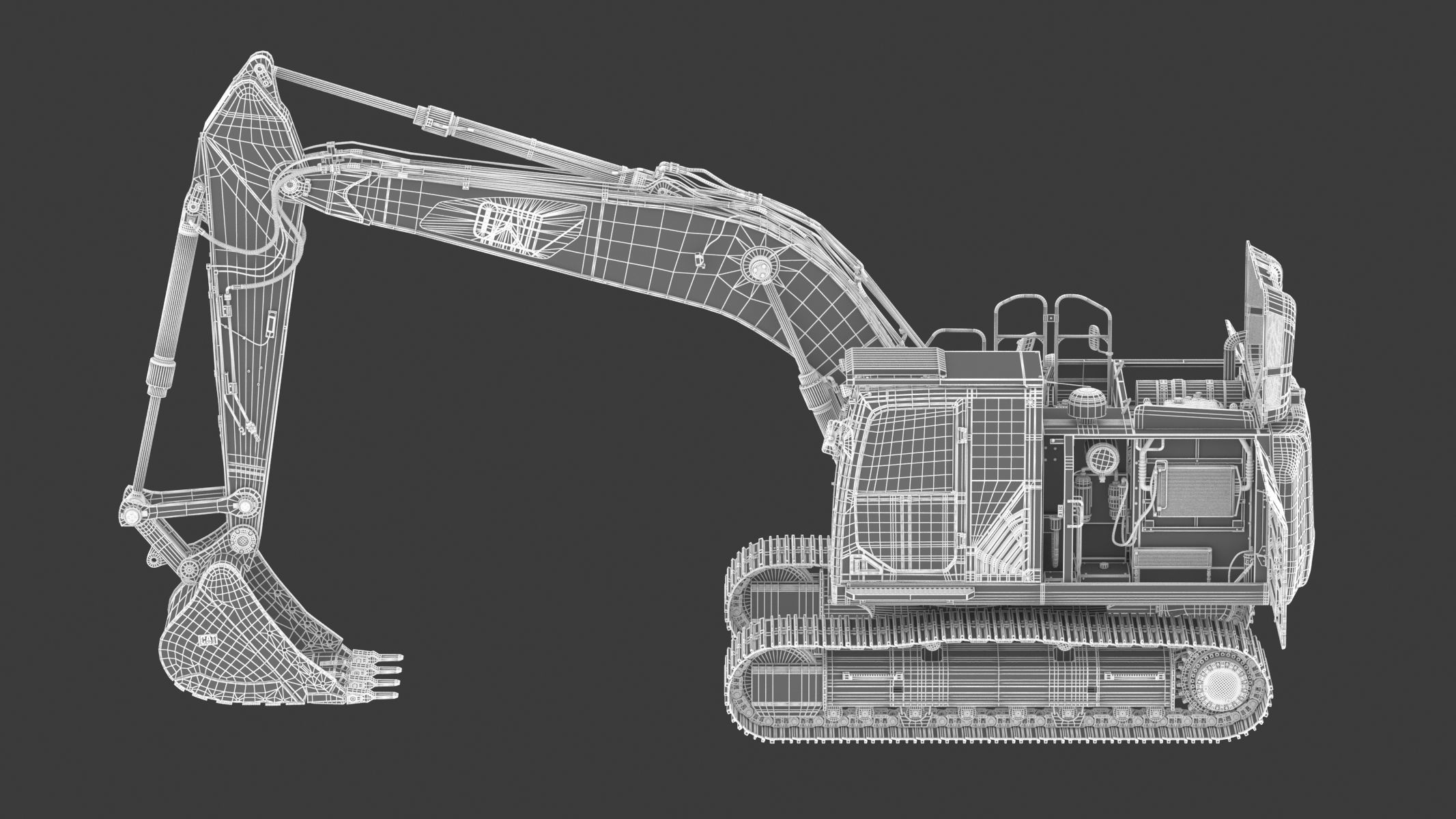 CAT 323 EL Medium Excavator 3D model_28