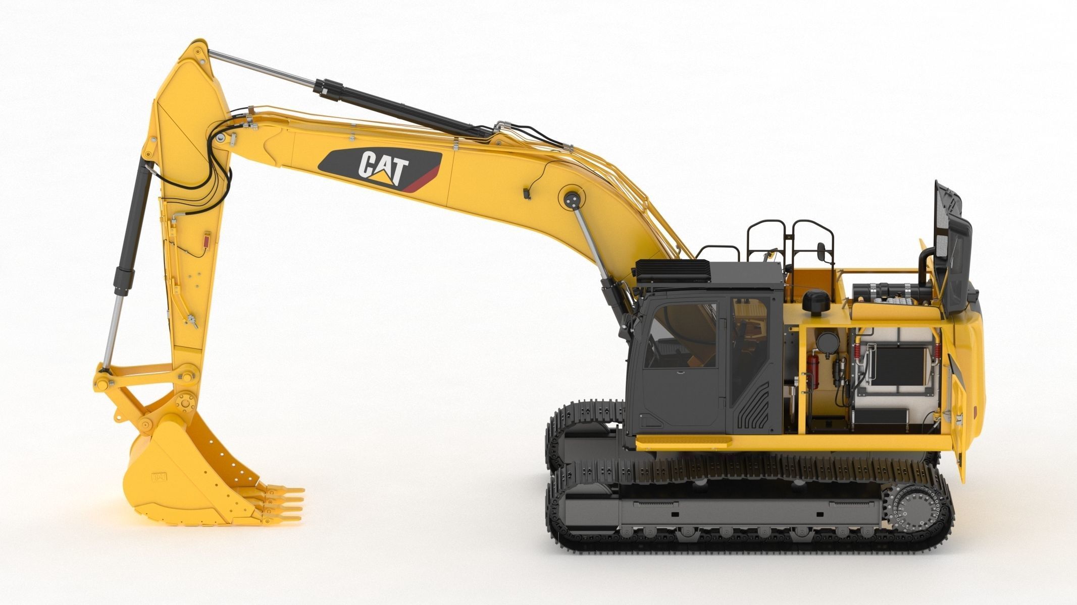 CAT 323 EL Medium Excavator 3D model_7