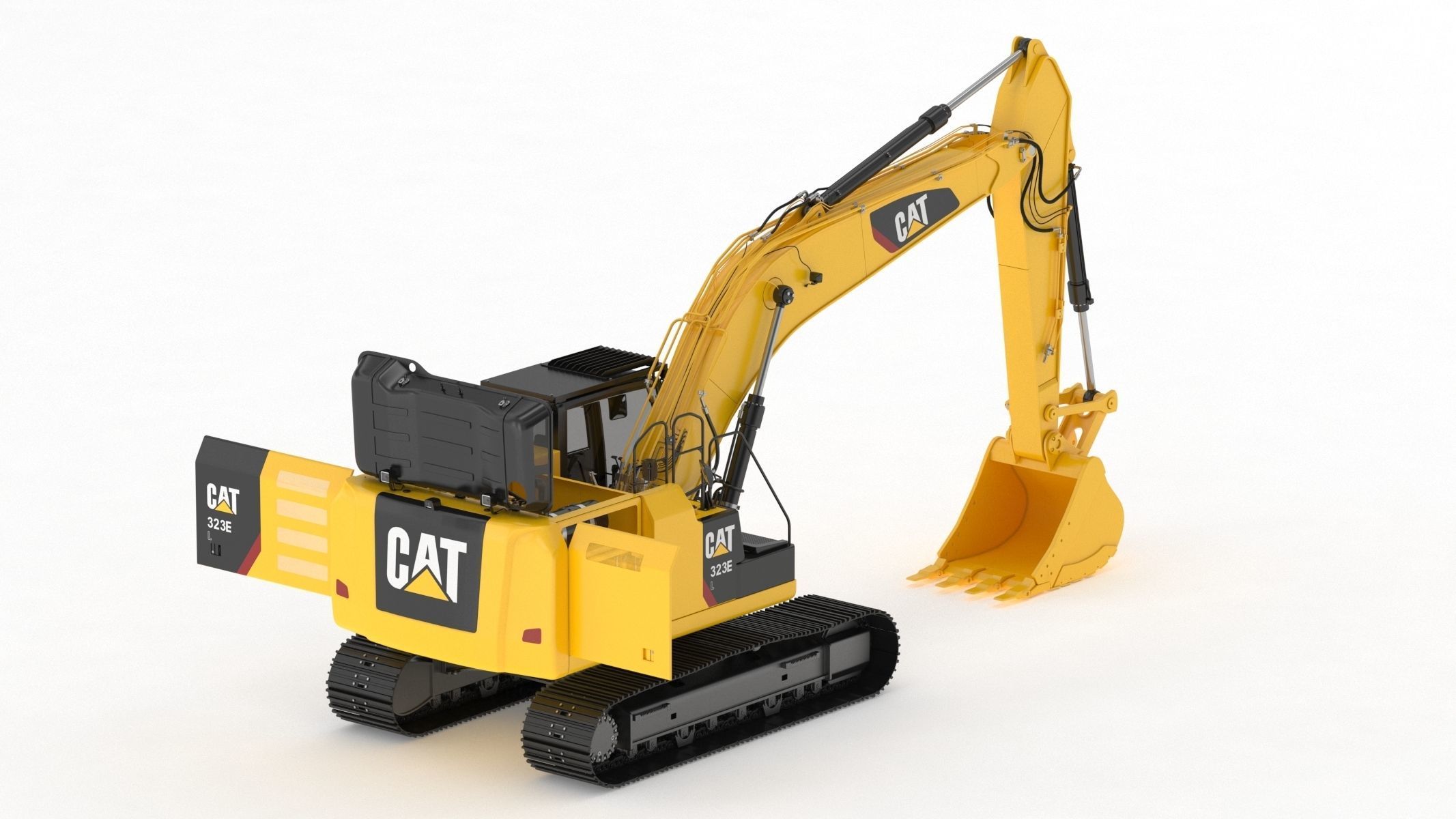 CAT 323 EL Medium Excavator 3D model_4