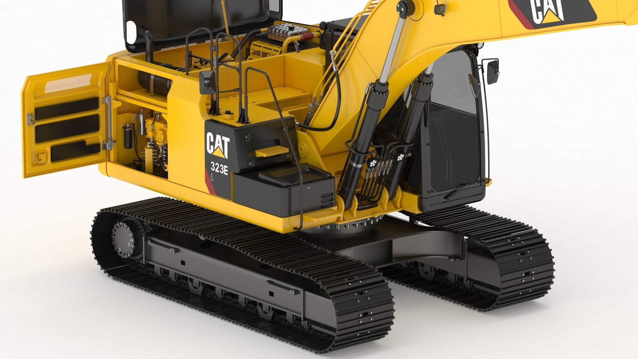 CAT 323 EL Medium Excavator 3D model_12
