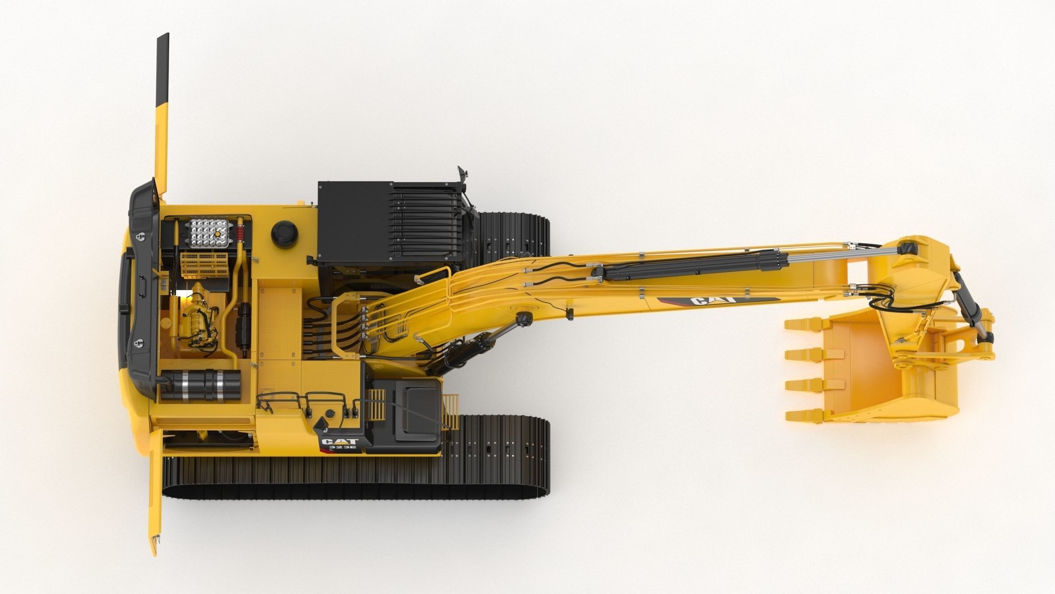 CAT 323 EL Medium Excavator 3D model_9