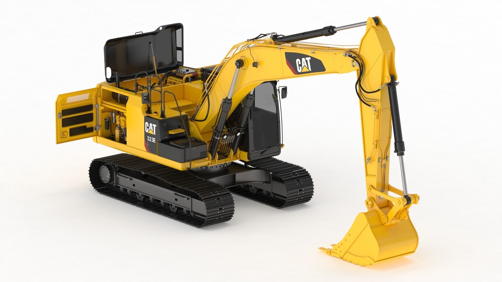 CAT 323 EL Medium Excavator 3D model_2