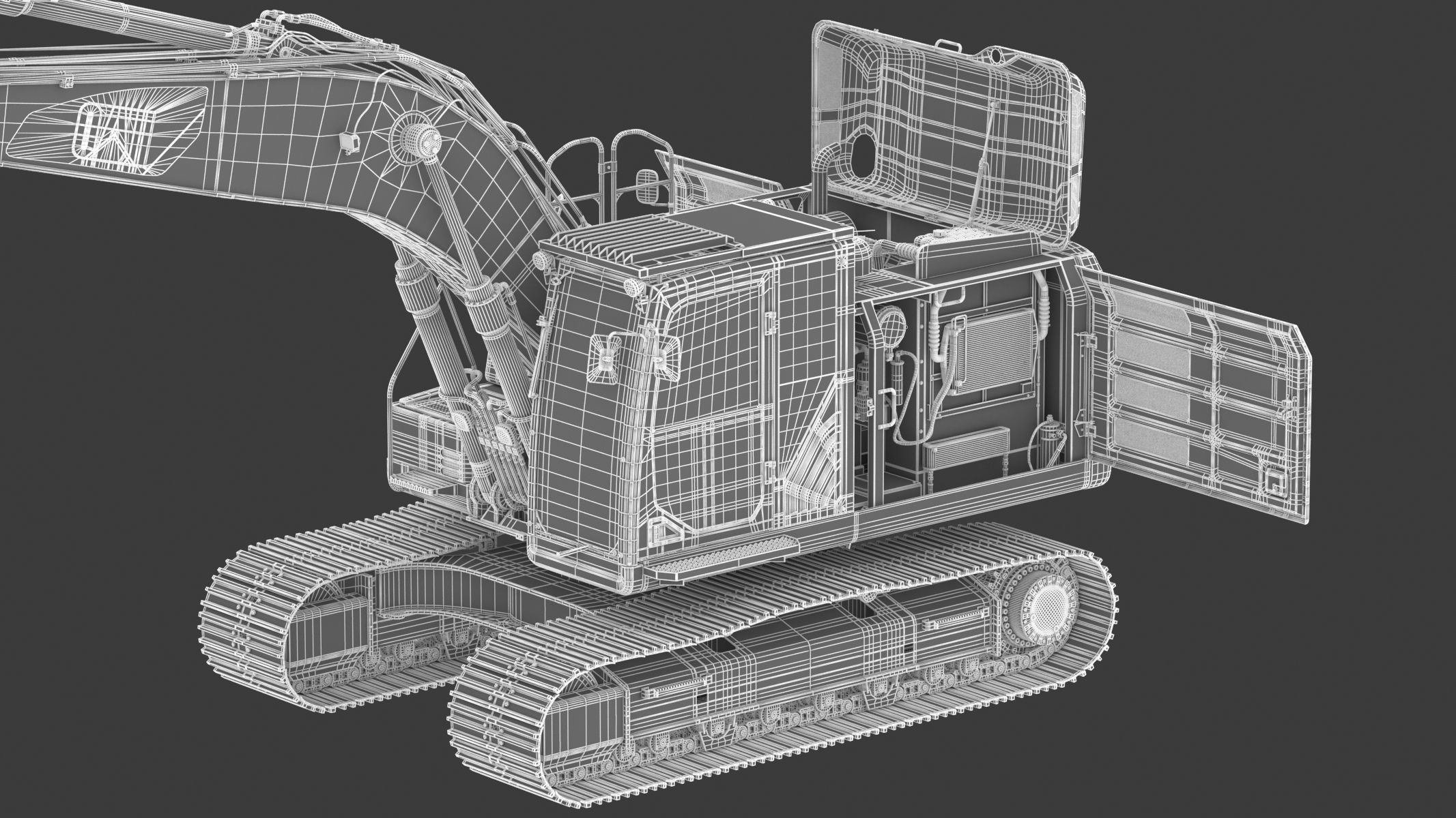 CAT 323 EL Medium Excavator 3D model_31