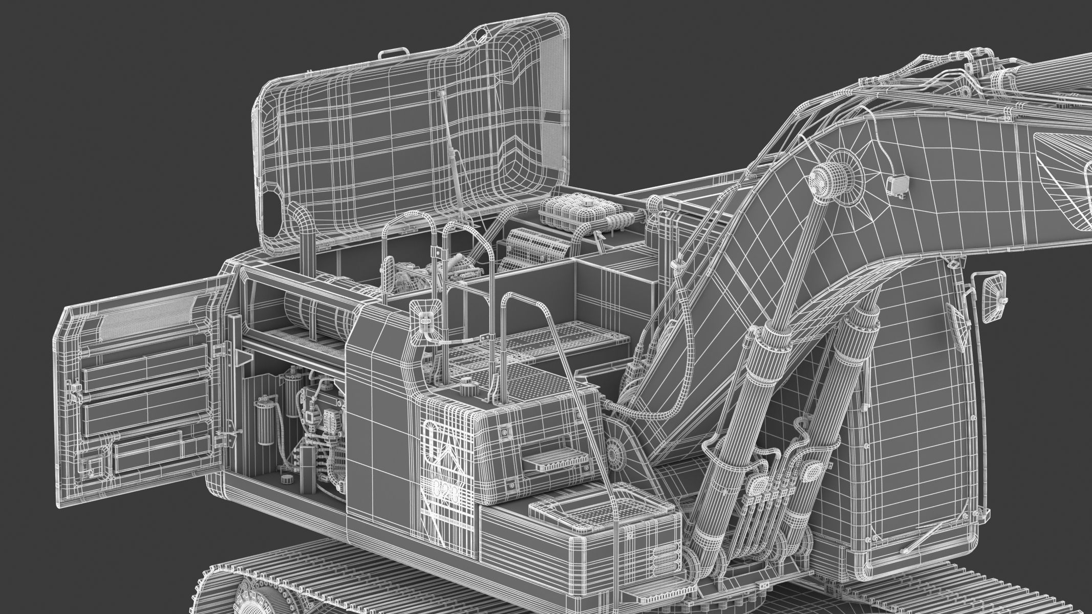 CAT 323 EL Medium Excavator 3D model_33