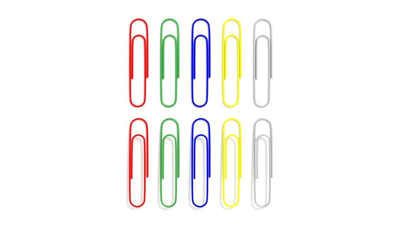 Paper clips Low-poly 3D model_1