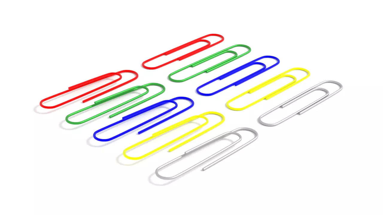 Paper clips Low-poly 3D model_0
