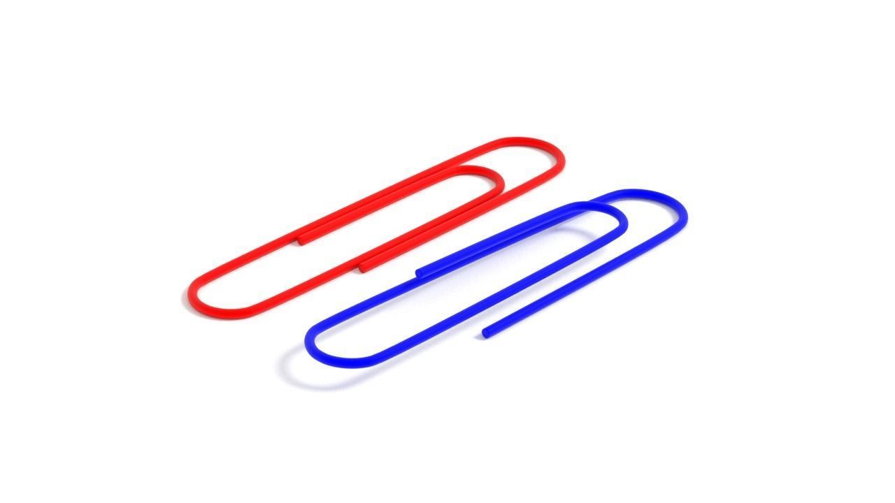 Paper clips Low-poly 3D model_6