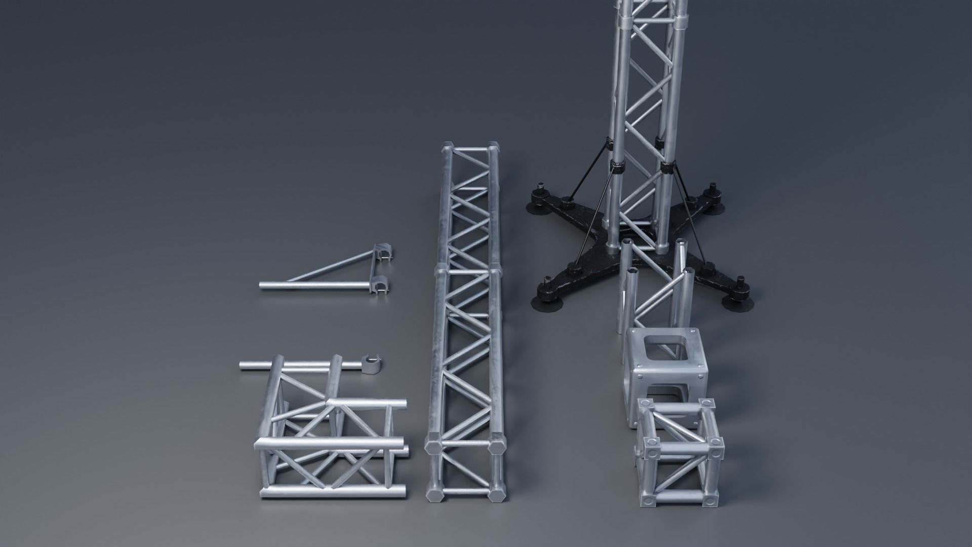 Clean and Rusty Trusses 4K and 2K Low-poly 3D model_5