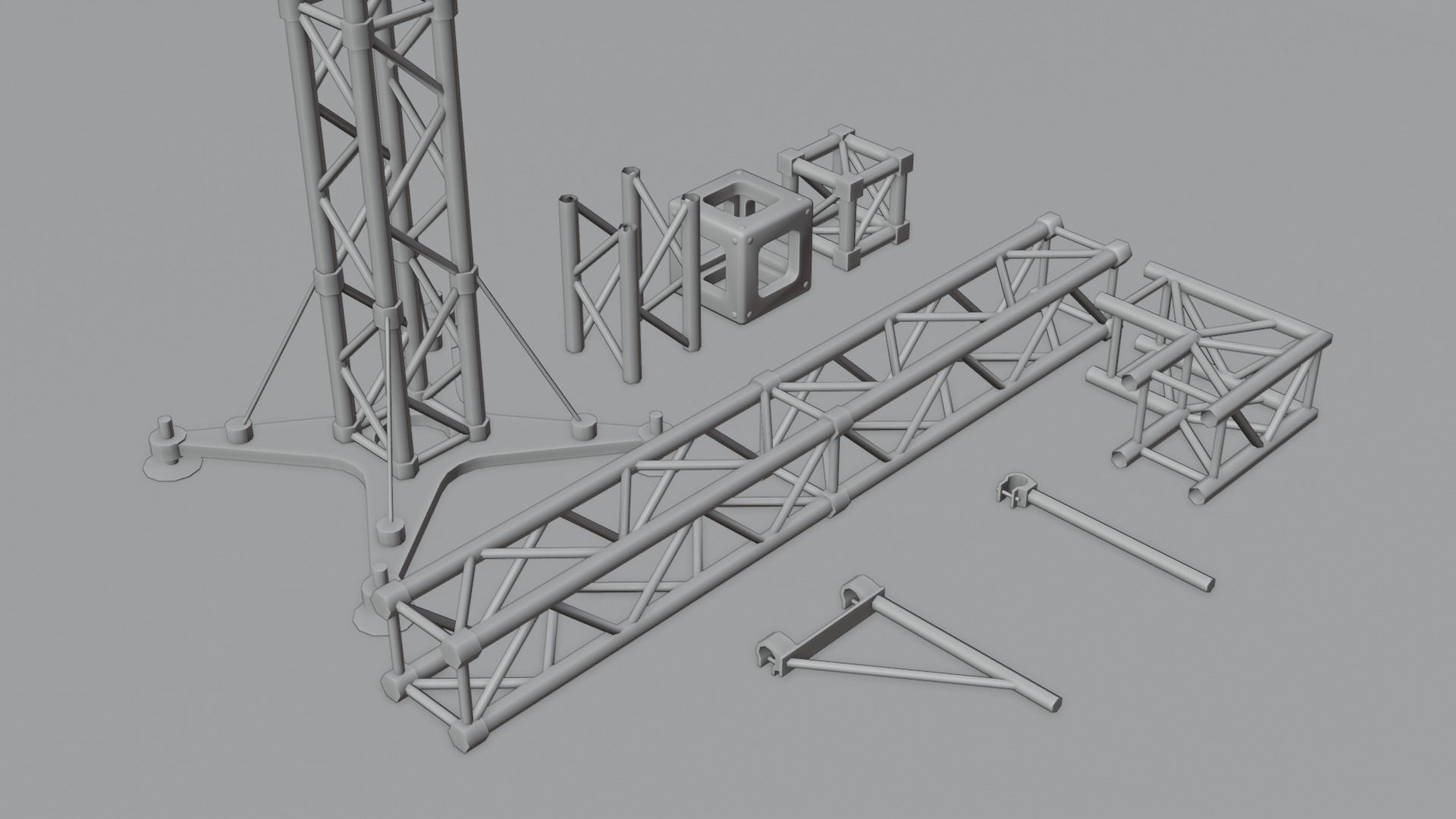 Clean and Rusty Trusses 4K and 2K Low-poly 3D model_3