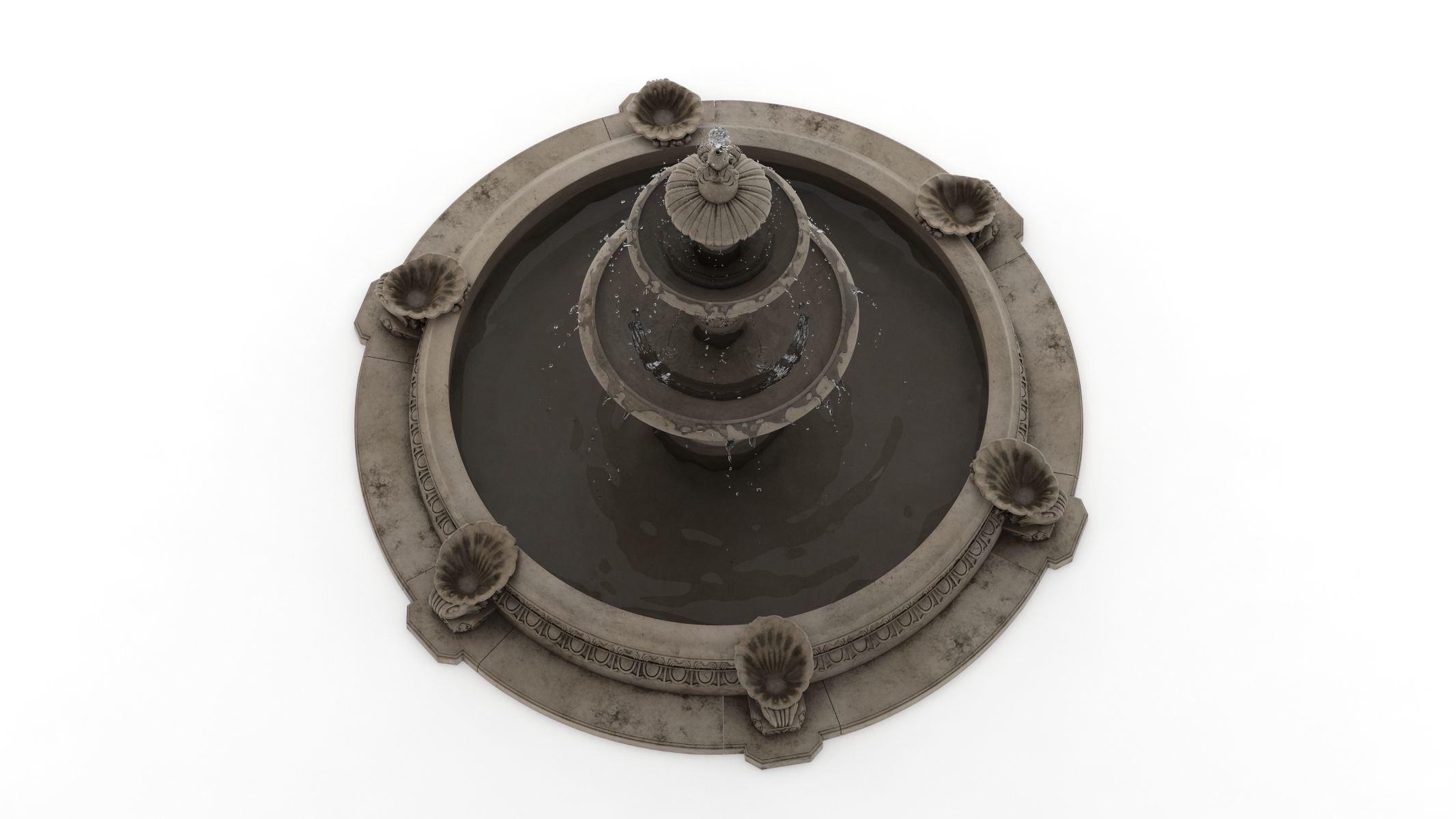 Fountain 03 PBR Realistic Low-poly 3D model_1