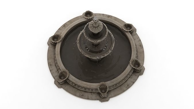 Fountain 03 PBR Realistic Low-poly 3D model 2