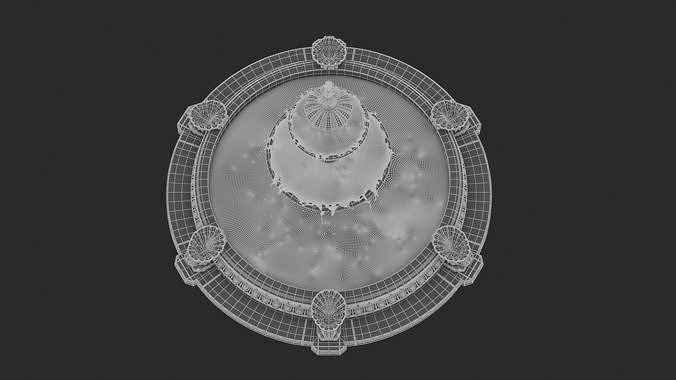 Fountain 03 PBR Realistic Low-poly 3D model 7