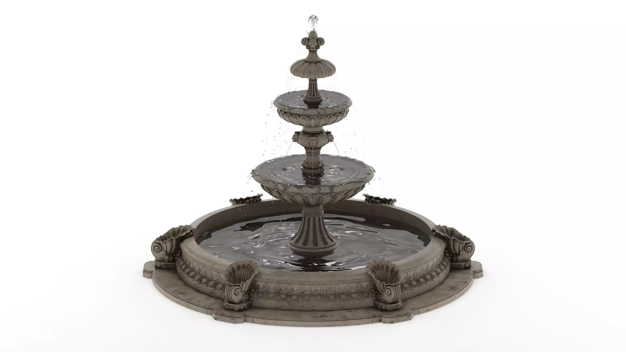 Fountain 03 PBR Realistic Low-poly 3D model_0