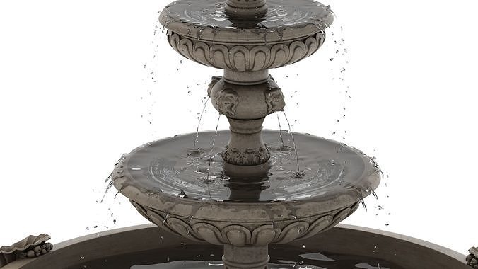 Fountain 03 PBR Realistic Low-poly 3D model 4