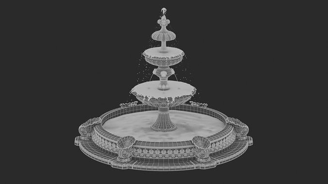 Fountain 03 PBR Realistic Low-poly 3D model 6