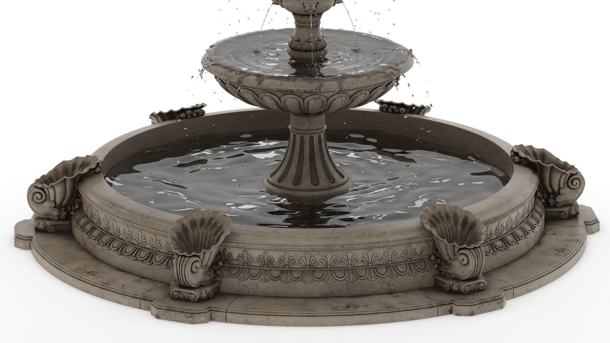 Fountain 03 PBR Realistic Low-poly 3D model_4