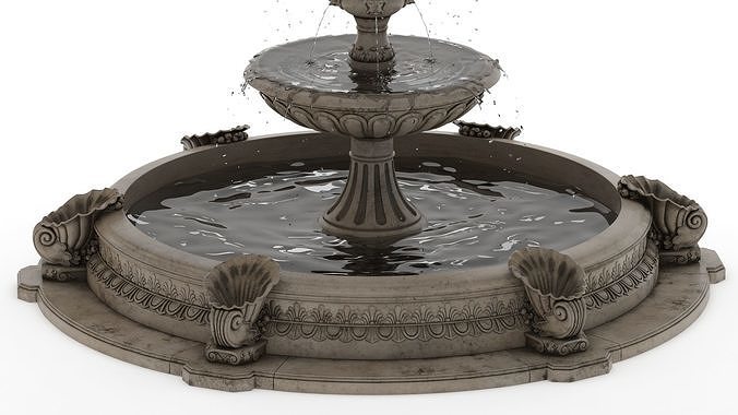 Fountain 03 PBR Realistic Low-poly 3D model 5