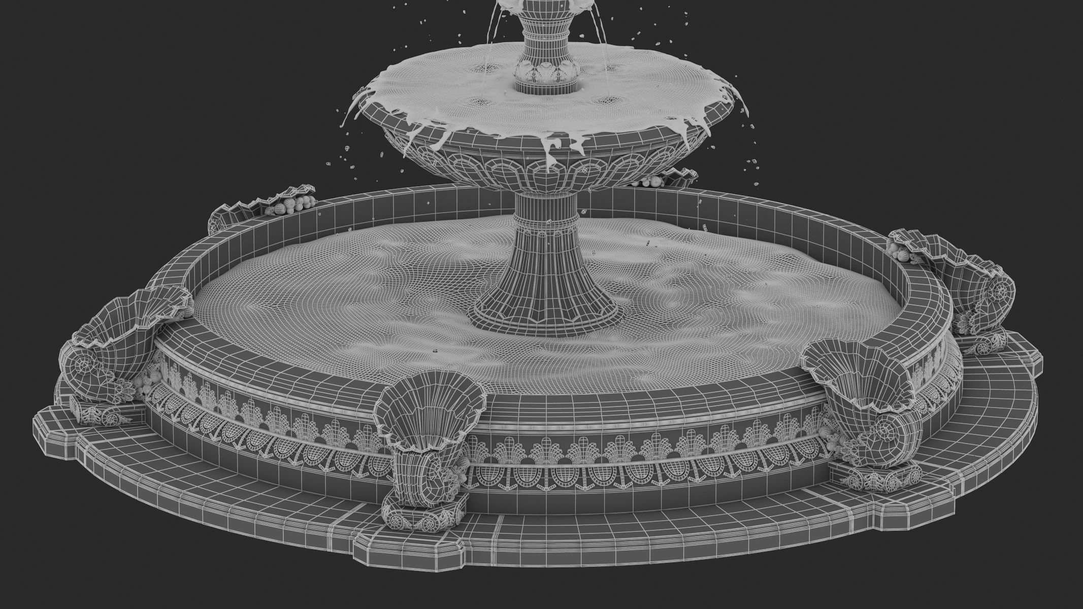 Fountain 03 PBR Realistic Low-poly 3D model_9