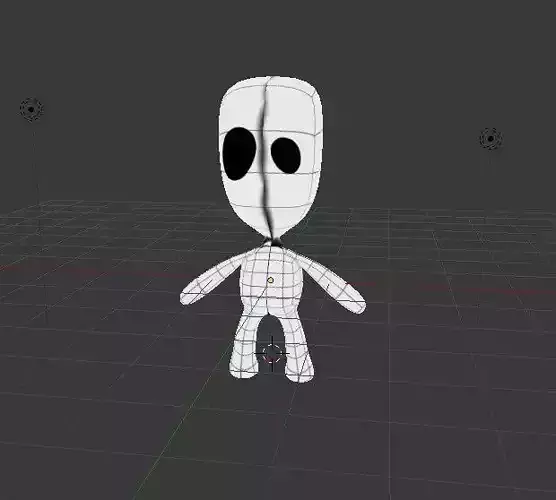 Stickman figure with head and eyes