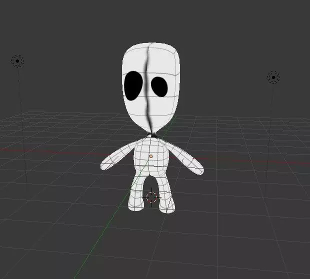 Stickman figure with head and eyes Free 3D model