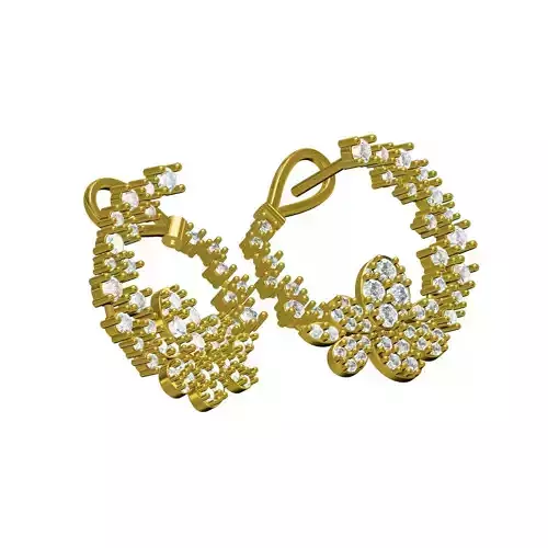 Antique Flower Branch Diamond Earring