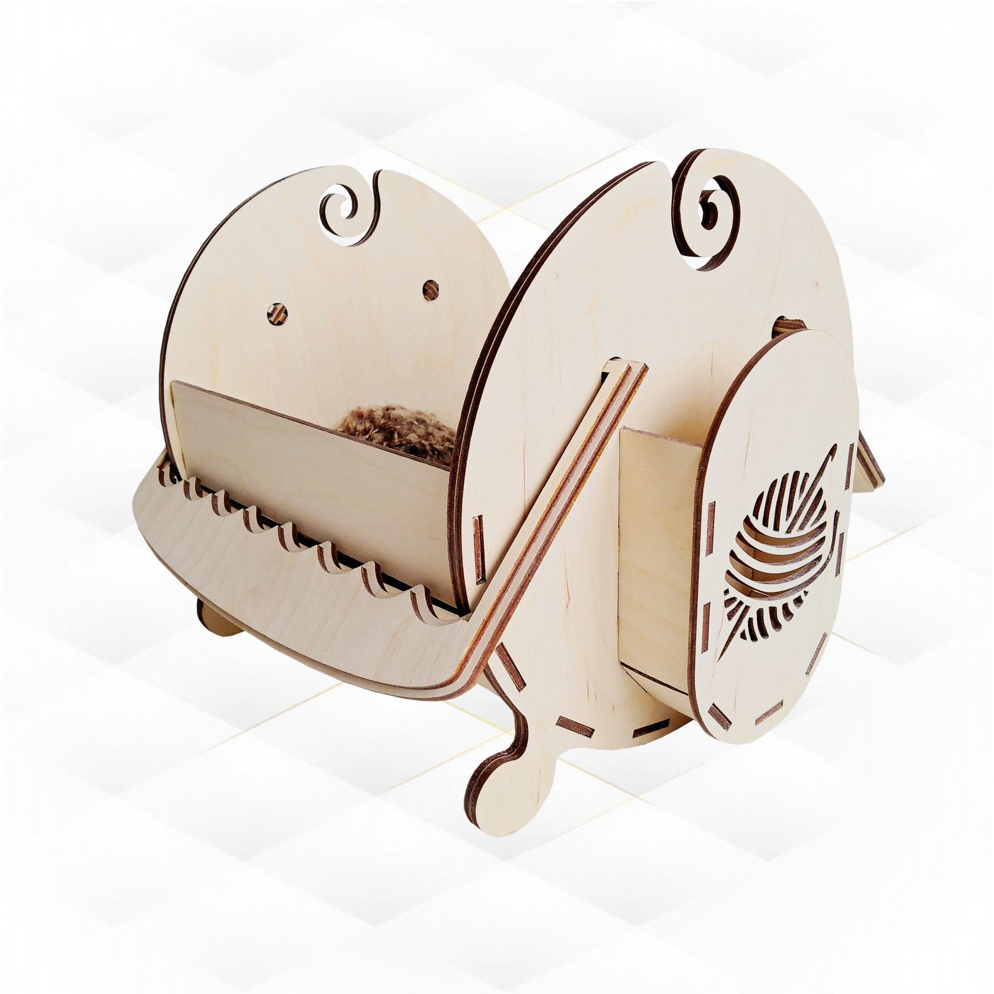 Gift basket for knitting vector design laser cutting 3D model 3D