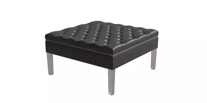 Stella Faux Leather Tufted Ottoman