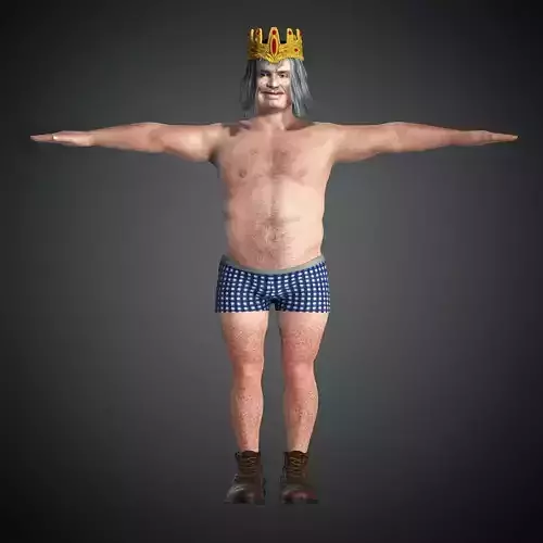 Crazy Homeless - King Poverty Character - Rigged and Blendshapes Low-poly 3D model
